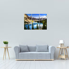 3 and 5 Panel Moraine Lake and Mountain Range Alberta Canada Landscape Mountain & Lake image 0