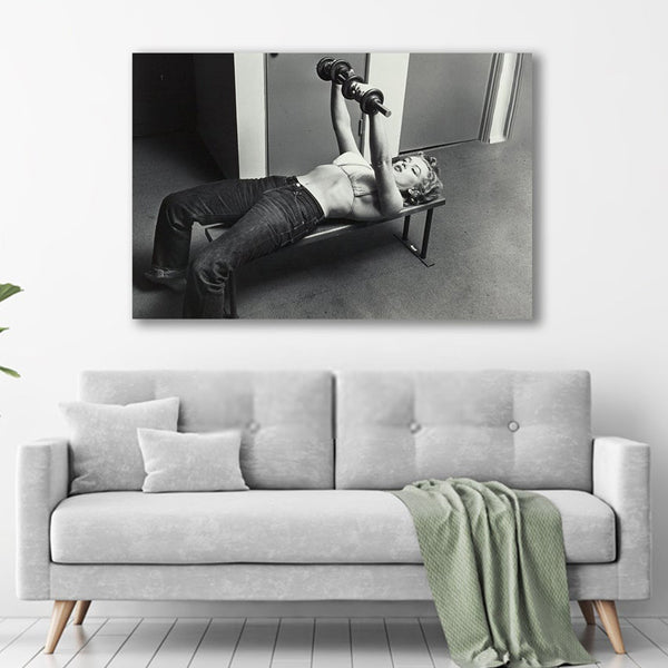 Marilyn Monroe Poster at the Gym Canvas Wall Art Home Decor Framed Art image 1